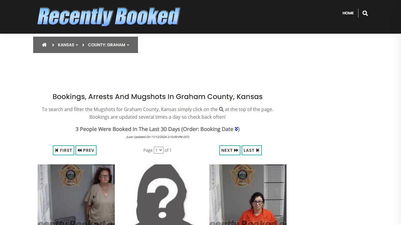 Bookings, Arrests and Mugshots in Graham County, Kansas - Recently Booked