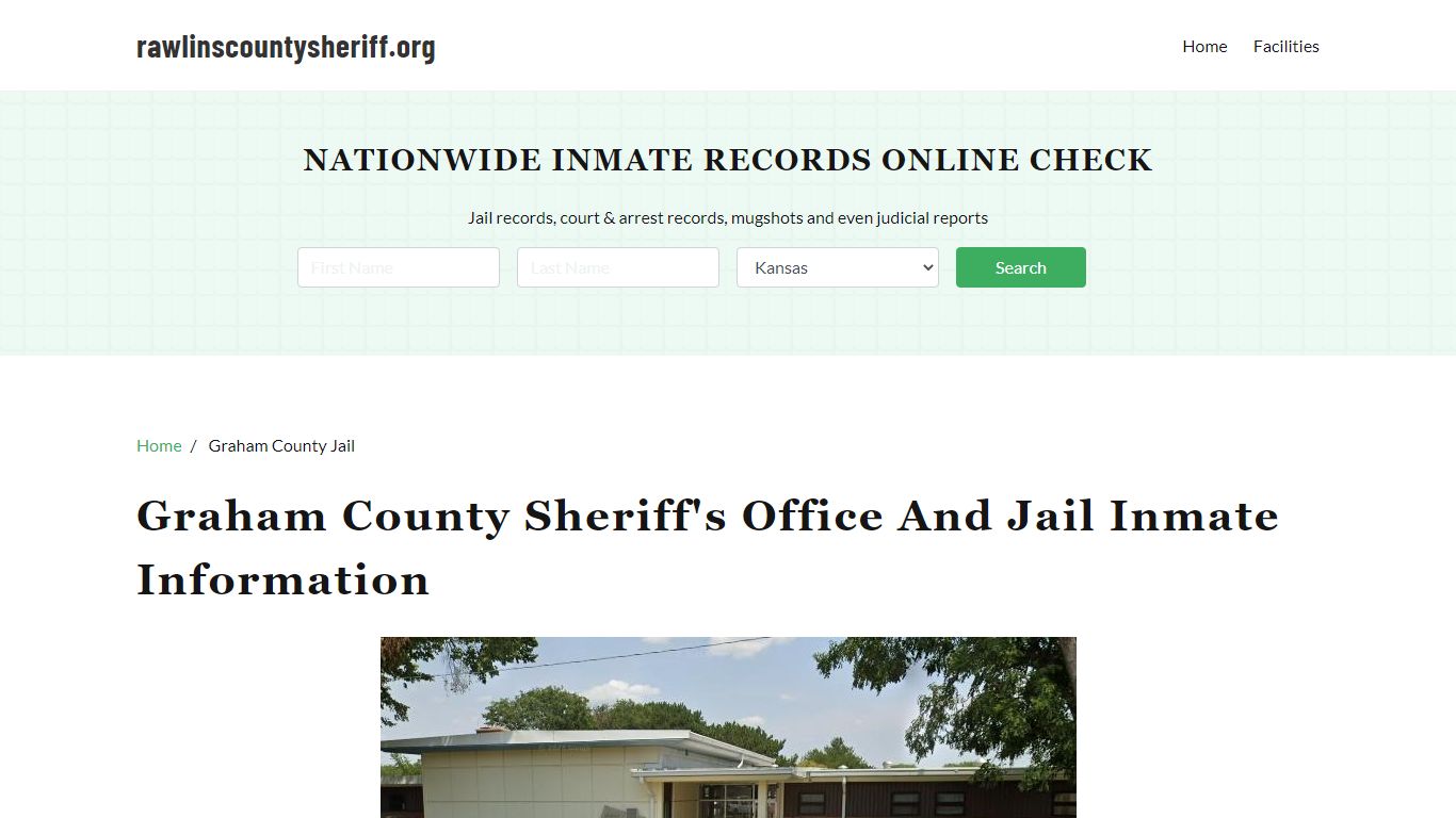 Graham County Sheriff, Kansas, Jail Inmate Search